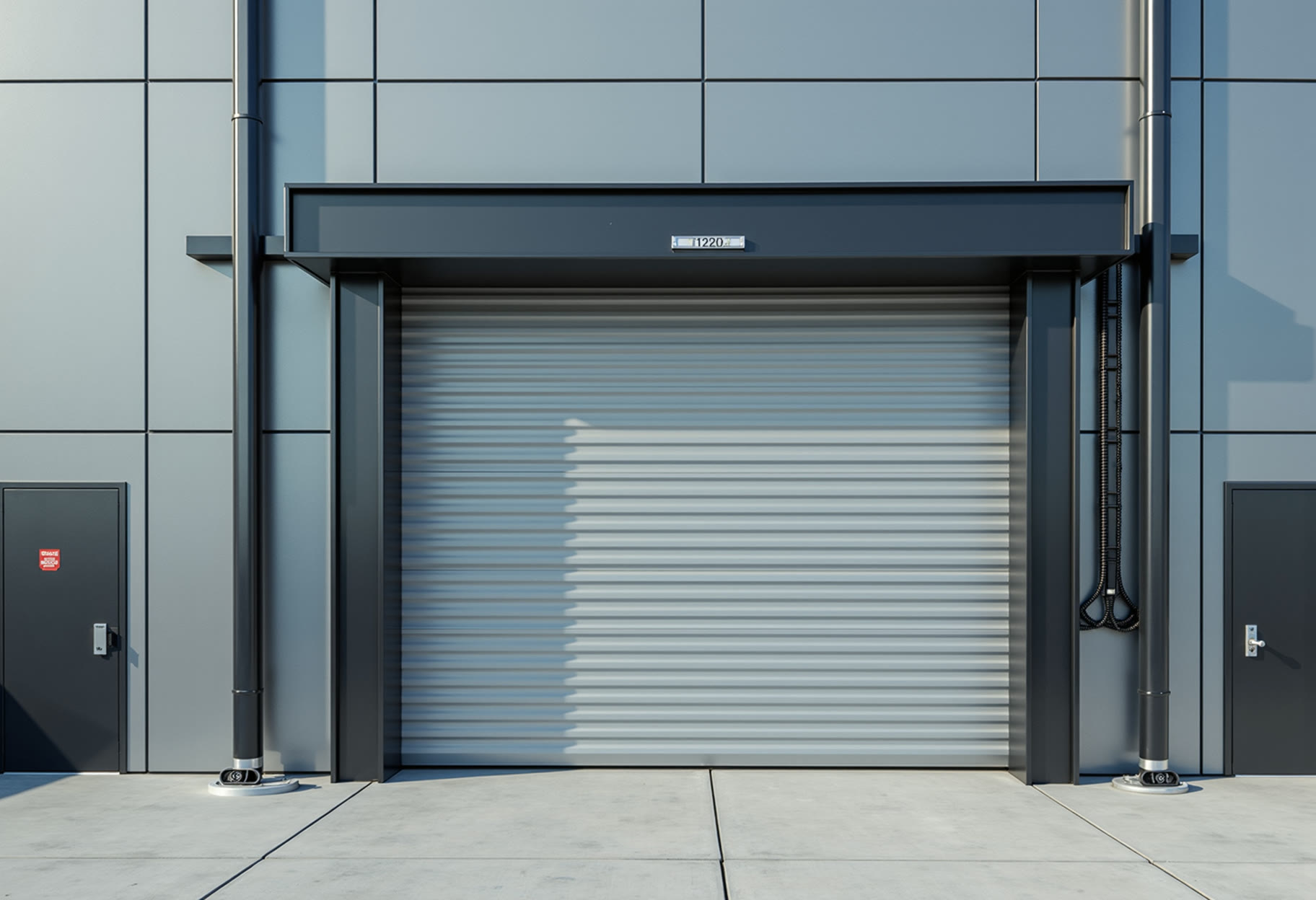Slide gate operator on warehouse yard entry