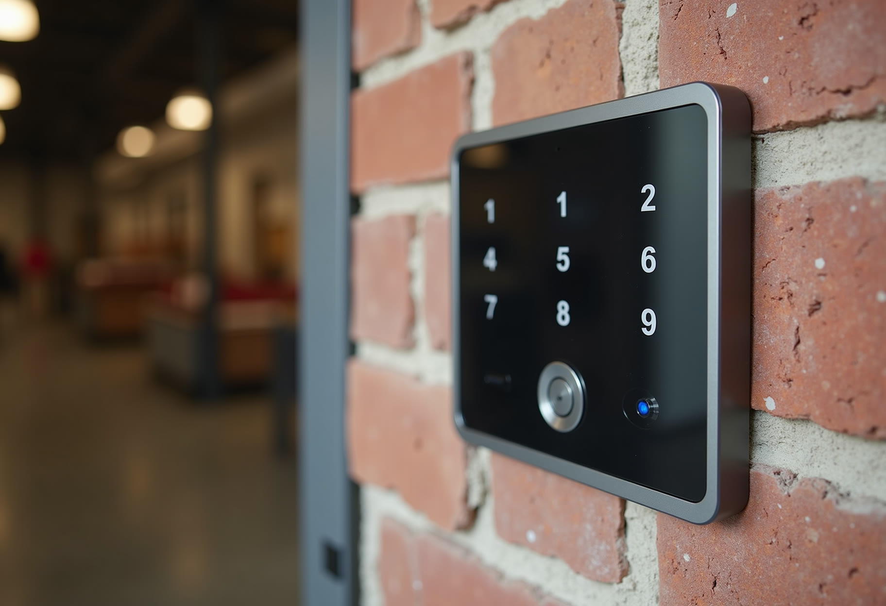Flush intercom station at office lobby